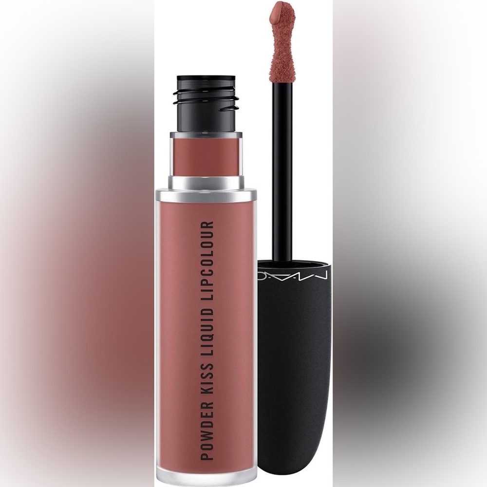 MAC Powder Kiss Liquid Lipcolour Over The Taupe